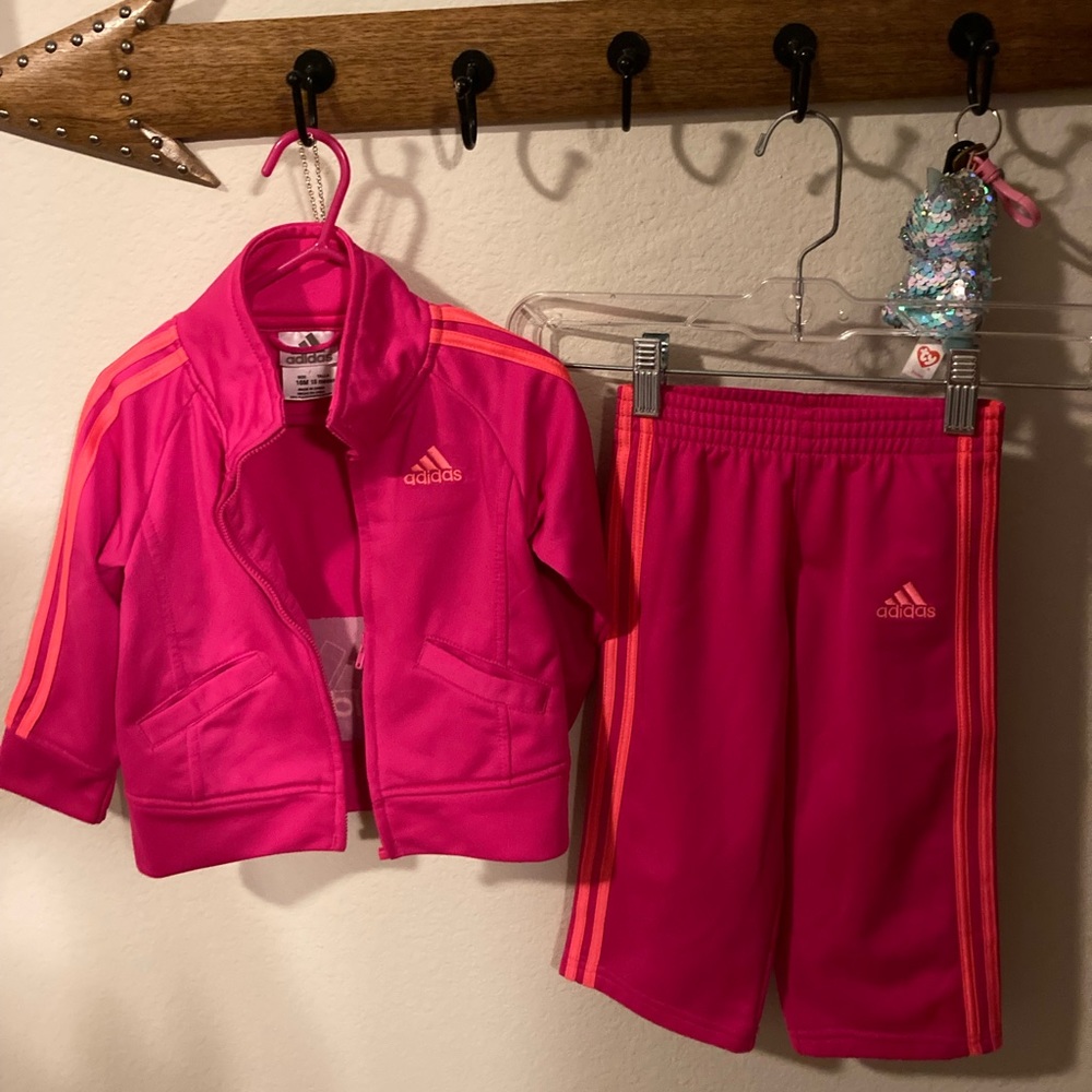 Hot Pink Adidas Track Suit Size 18 Months